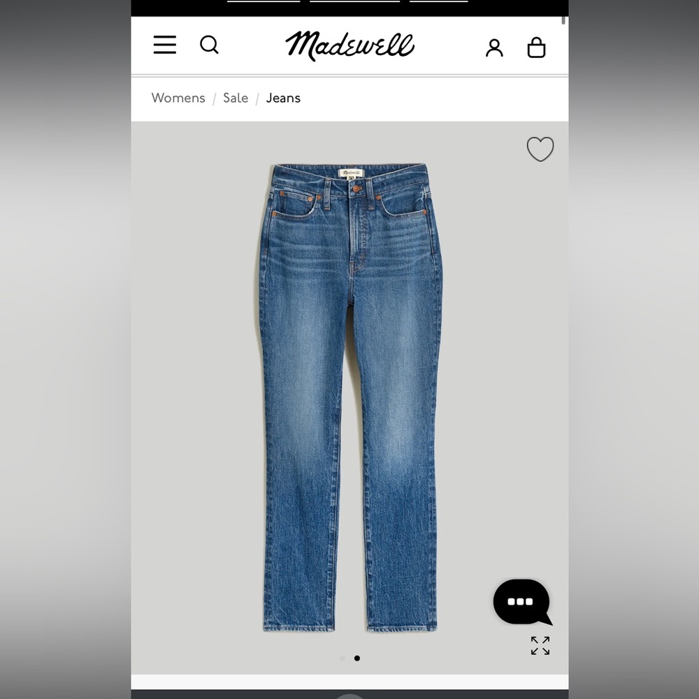 Madewell Curvy perfect vintage straightt jeanss